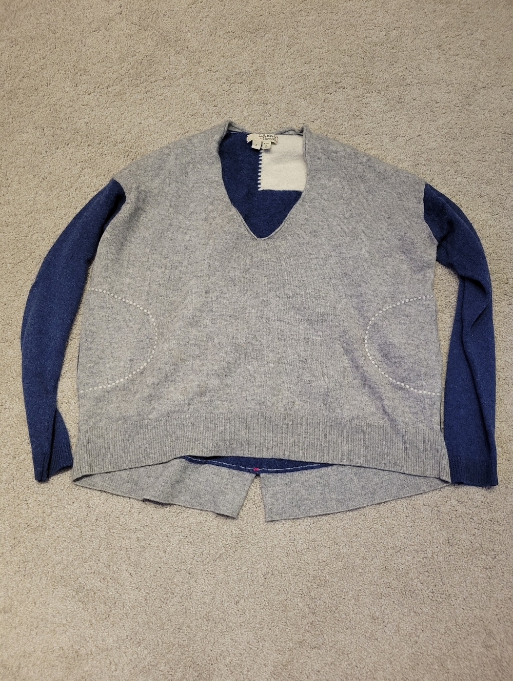 Label & Thread Wool Cashmere Colorblock Sweater - Picture 3 of 11